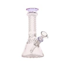 THICK 7 Inch Purple Beaker Bong Glass Water Pipe Hookah 14mm Bowl Tall Ice Pinch picture