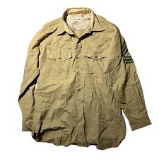 WW2 USMC Marine Corps Khaki Long Sleeve Shirt Size Medium picture