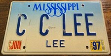 C C LEE Vanity License Plate Vintage 1997 Baseball Pitcher Cleveland Indians picture