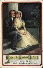 Antoinette Clark Hints to the Bashful Lover Couple Moonlight Romance c1910 PC picture