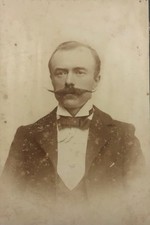 1870’s ANTIQUE CDV PHOTO Handsome Man With Magnificent Handlebar Mustache picture