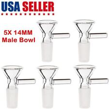 5x 14MM Male Glass Bowl For Water Pipe Hookah Bong Replacement Head US Fast Ship picture