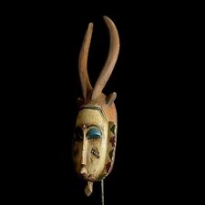 African Masks Antiques Tribal Face Vintage Carved Wood Hanging Guro Masks-9970 picture