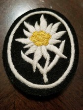 WWI WW2 German Elite hand embroidered sewn Edelweiss patch insignia uniform picture