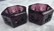 2 Mosser~ Open Salt Cellar ~ Amethyst Purple ~ Starburst picture