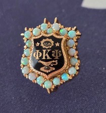 Phi Kappa Psi Fraternity antique 14K Gold Opal Dartmouth badge pin - WoW picture