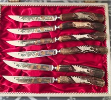 vintage 6 pirce stainless steel knife set in case made in Germany  picture