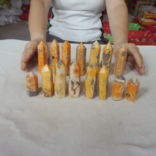 2.2LB 15Pcs Natural Bumble Bee Jasper Quartz Crystal Point Tower Obelisk Healing picture