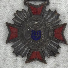 VTG 1920s Oder of DeMolay Masonic Grand Council Enamel Medal Fob Knights Templar picture