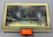 Vintage 1975 Coors Lighted Shadow Box Beer Sign River Rocky Mountains picture