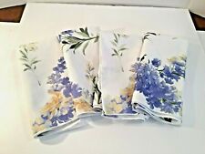 Set of 4 Cloth Dinner Napkins Yellow Spring Florals Purple Lilacs  picture
