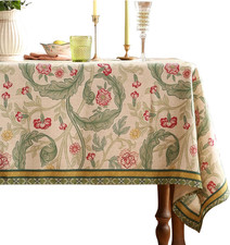 Vintage French Linen Tablecloth,Rectangular,87