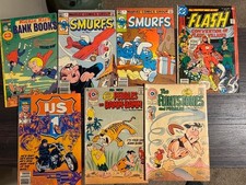 Vintage Comic Book Lot - Flintstones / Flash / Smurfs / Pebbles and Bamm-Bamm picture