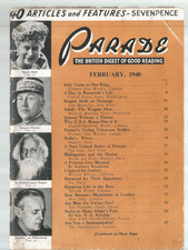 VINTAGE PARADE MAGAZINE FEB. 1940 picture