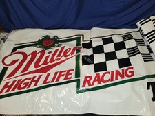 Miller High Life Beer Racing Banner Taste The High Life 9ft X 3ft 1980s Original picture