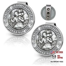 2PCS St Christopher Medal for Car - Visor Clips for Cars - Christian Car picture