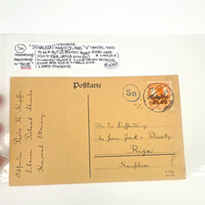 Schaulen Lithuania to Riga Latvia with blue Sn Censorship Z Line Recievor SCARCE picture