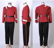 Star Trek Red Long Sleeve Uniform Costume w/ Insignia Belt & Black Pants picture