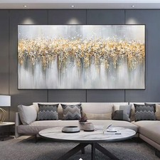 100% Hand-Painted Abstract Mural on Canvas, Modern Art Deco Painting Room picture