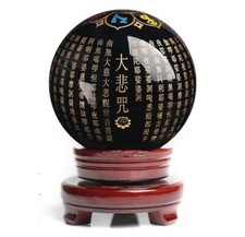 Crystal Ball Carved Great Compassion Mantra Buddhism Zen Decoration picture