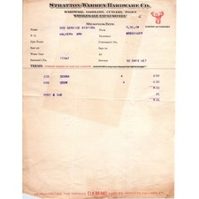 1929 Letterhead Stratton-Warren Hardware Co Memphis TN AD4 picture