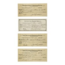 4 Old USA Illinois Bank Checks picture