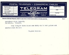 Vintage Postal Telegraph Co. filled telegram form picture