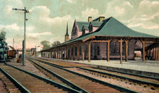 Palmer MA Train Station Railroad Depot Postcard picture