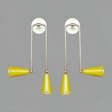 1950'S Mid-Century Modern Wall Sconce Italian Sputnik Brass Wall Sconces lights picture