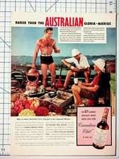 Vintage Canadian Club Whiskey Ad Gloria-Marius RARE Australian Shells Ephemera picture