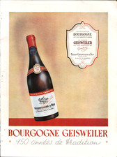 1949 BOURGOGNE GEISWEILER vintage 11x15 magazine advertisement FRENCH WINE CO. picture
