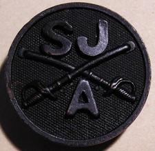 WWI SAINT JOHN'S COLLEGE CAVALRY COLLAR DISC DISK W/ NUT - WW1 AEF picture