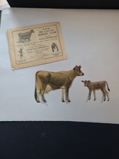 Souvenir De Laval Jersey Cow And Calf Advertising Tin Pieces picture