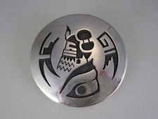 VINTAGE Maynard Talaheftewa HOPI STERLING SILVER KACHINA PIN NECKLACE PENDANT picture
