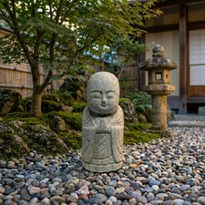 Japanese Stone Buddha Jizo Bosatsu Seki butsu Garden Ornament 28cm Granite picture