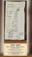 1815-1819 Richard Manning Debt Manuscript Possibly Nathaniel Hawthorne's Uncle picture