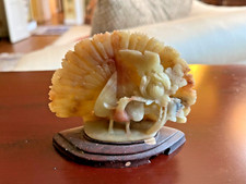 Vintage Small Soapstone Peacock Figurine with Base picture