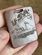 Antique Estate Fresh Celluloid 1900–1920 Watch Fob Tag Cool Rare Piece picture
