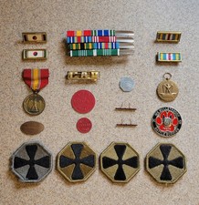 Military Medals Bars Ribbons Tokens Patches Challenge Coin Misc Militaria Lot picture