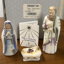 Fenton Holy Family Nativity Set N5280 Hand Painted Signed Box Booklet Ivory picture