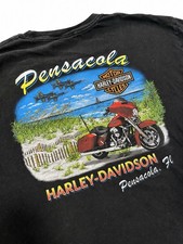 Harley-Davidson Pensacola FL T-Shirt Men’s XL Black Pocket Beach Jets Graphic picture