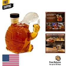 Adorable Turtle - Shaped Whiskey Decanter, Premium Glass Wine Bottle for Whiskey picture