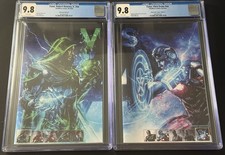 FAME ROBERT DOWNEY JR & CHRIS EVANS CGC 9.8 ULTRARAW26 A & C VIRGIN SET picture