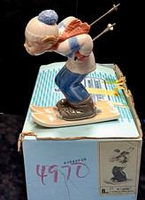 Lladro #4970 Skier Muñeco Esquiador Porcelain Figurine w/ Original Box picture