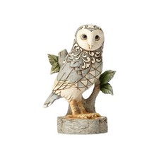 Enesco Jim Shore White Woodland Owl on Branch Figurine 4.49in Grey picture