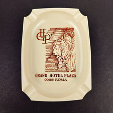 Vintage Grand Hotel Plaza Roma Italy - Lion Logo - Melamine Ashtray By Mebel picture
