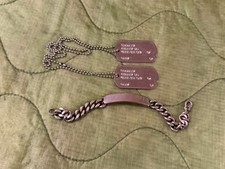 Vintage US Navy Sterling ELCO ID Bracelet w Dog Tags Grouping - 1950s Korean War picture
