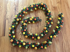 Vintage 10 ft. Long Plastic Christmas Fruit Holly Garland Made in Japan picture