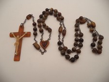 Beautiful Vintage Authentic Irish Carved Horn 5-Decade Rosary - Made in EIRE picture