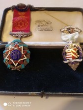 Antique original mason medals with box picture